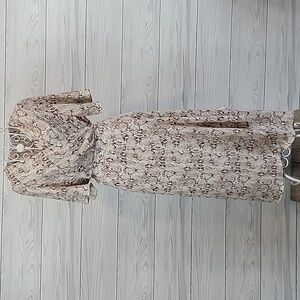 Chelsea 28 Wrap Dress Beige Snake Print Midi Length Womens Size XXL